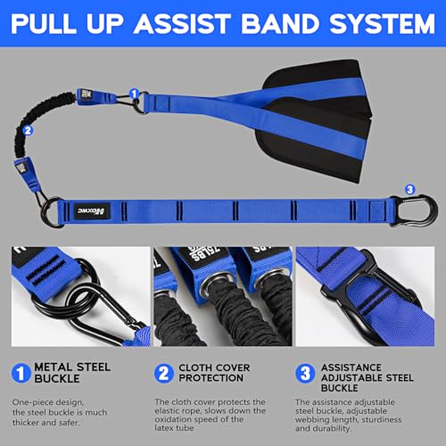 HOXWC Pull Up Assistance Bands, Adjustable Heavy Duty Resistance Band for Pull Up, 3 Pull Up Bands, Comfortable Fabric Fee...