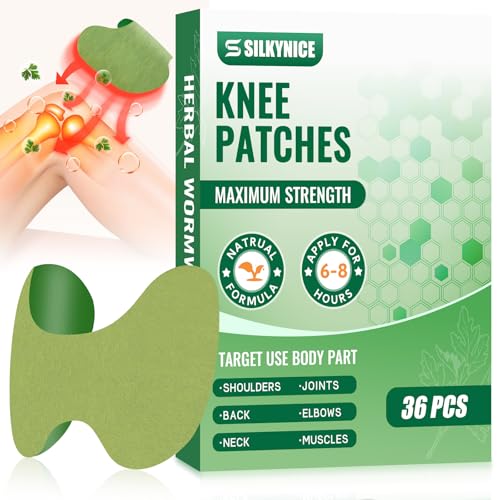SILKYNICE Knee Patches, 36 Count Knee Pain Relief Patch, Knee Joint Relief Patches, Herbal Knee Patches for Relief Heat Pa...