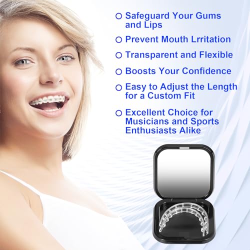 Comfort Cover for Braces - Lip Protector, Lip Cushion, Mouth Guard Clear Teeth Shield Bumper for Brackets, Aligner, Dental...