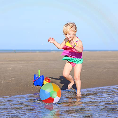 SYZ 12" Beach Balls Bulk - Inflatable Swimming Pool Toys for Kids Birthday Party Supplies Favors Luau Decorations - Blow U...
