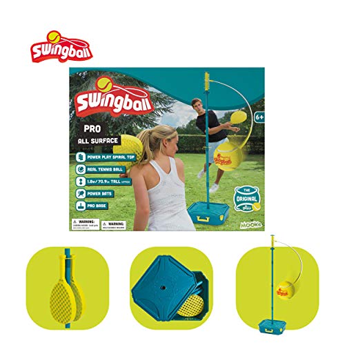 PRO Swingball – All Surface Portable Tether Tennis Set – Ages 6+ Blue/Yellow, One Size