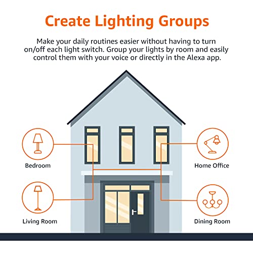 Amazon Basics Smart A19 LED Light Bulb, Color Changing, 9W (60W Equivalent), 800LM, Works with Alexa Only, 2.4 GHz Wi-Fi, ...