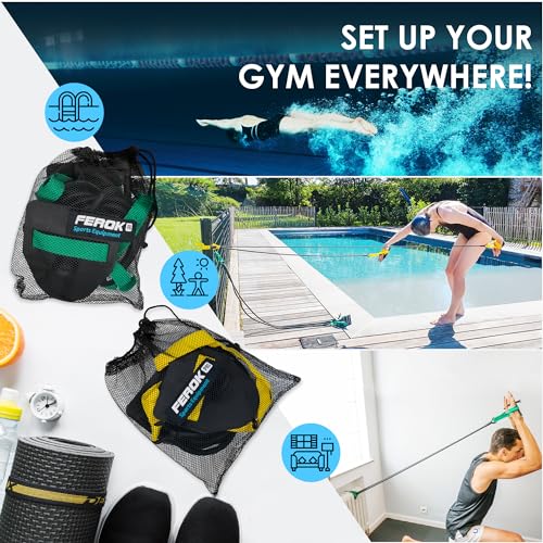 Ferok Pro - Swimming Resistance Band Set with Paddles – The Ultimate Swim Training Equipment for Dryland Workout - Resista...