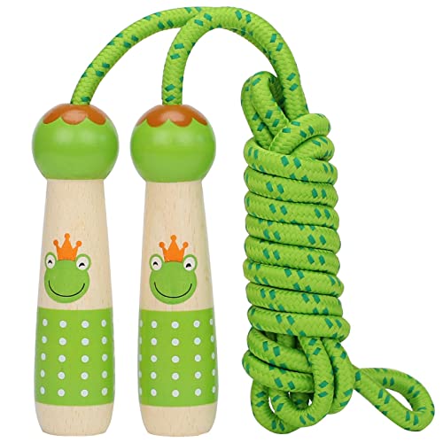 EGOSKY Jump Rope Kids, 7.2ft Children Adjustable Cotton Skipping Rope with Wooden Handle for Boys Girls Fitness Outdoor Ac...