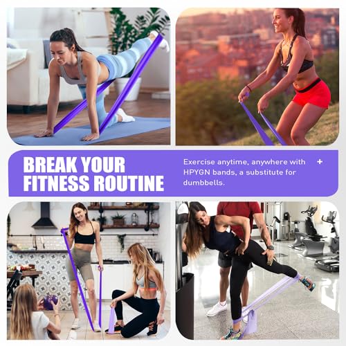 Resistance Bands, Exercise Bands, Physical Therapy Bands for Strength Training, Yoga, Pilates, Stretch Elastic Band with D...