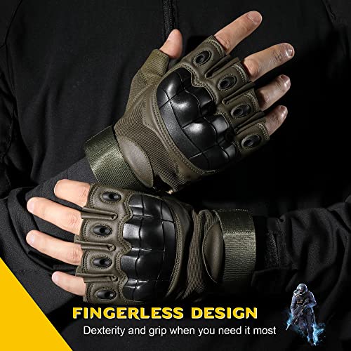 WTACTFUL Tactical Fingerless Gloves for Motorbike Motorcycle Cycling Climbing Hiking Hunting Gloves