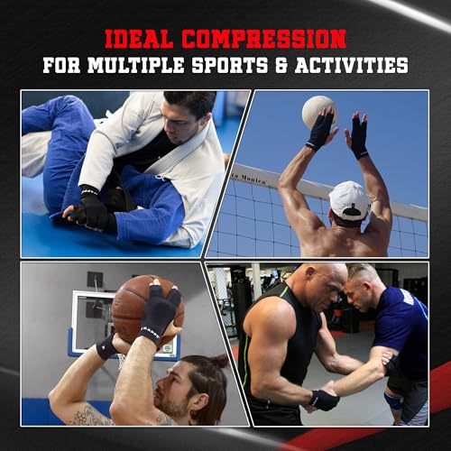 Grappz Finger Support Athletic Compression Gloves – Athletic Buddy Tape & Trigger Finger Splint Alternative – Finger Sleev...