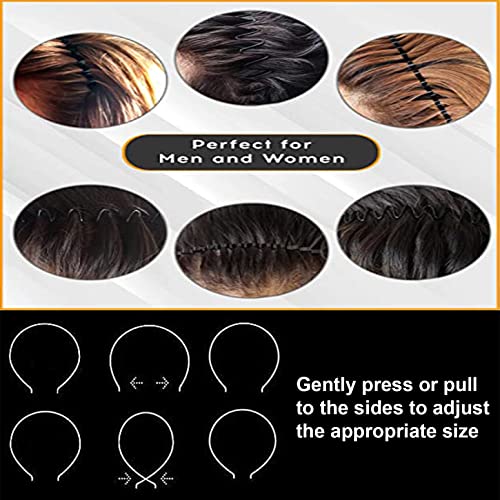 KELUBATU Metal Headbands for Men Fashion Headband for Women, Unisex Wavy Hair Bands Outdoor Sports Head Bands Simple Elast...