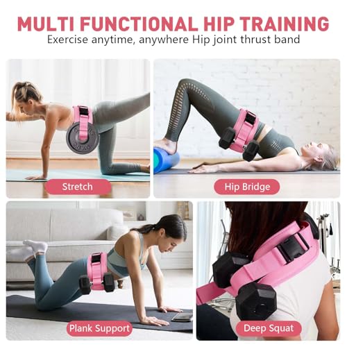 Exercise Hip Thrust Belt - Dumbbell Hip Thrust Belt - Premium Leather Thickened & Widen, Comfortable for Dumbbells, Kettle...
