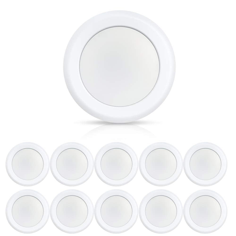 ECOELER 6-Inch LED Flush Mount Disc Light, 10-Pack, 16.5W, 4000K Cool White, Aluminum, Energy Star & ETL-Listed