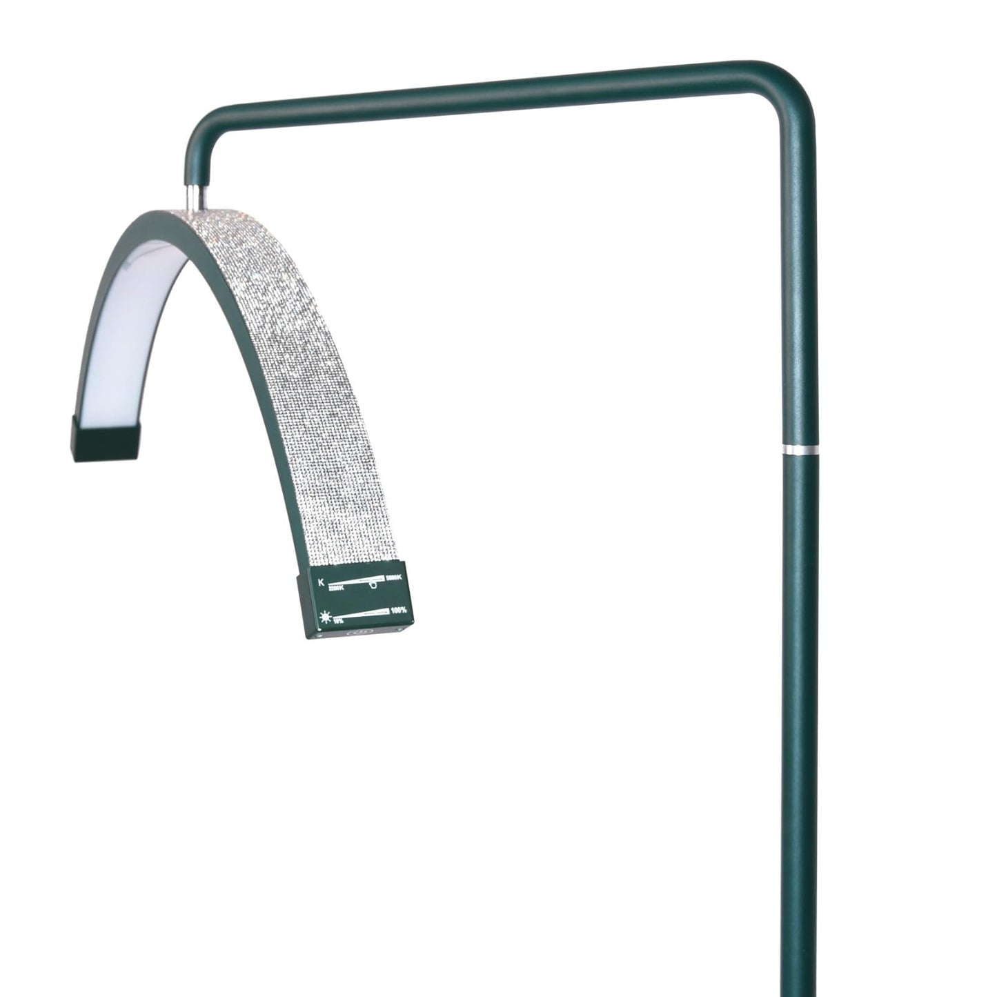 Atlas View Bling Eyelash Led Moon Light - Dimmable Diamond Lamp For Estheticians  Pmu & Nail Techs - Led Floor Lamp Adjustable Height  Touch Control & Stable Base (Emerald Green)