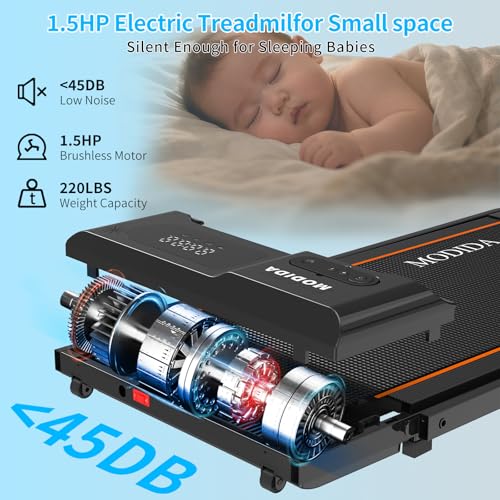 MODIDA 3-in-1 Treadmill for Home, Portable Walking Pad with Hand & Running Machine with Remote Control & LED Display, Comp...