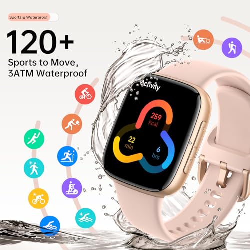 Quican Smart Watches for Women Men with 2 Bands, 1.85-inch AMOLED HD Display (390x450), 12-Day Battery Life, 3ATM Waterpro...