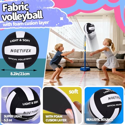 Noetifex Soft Volleyball-Super Soft Fabric Light Volleyball for Indoor Practice Safe and Quiet Kids Youth Beginners House ...