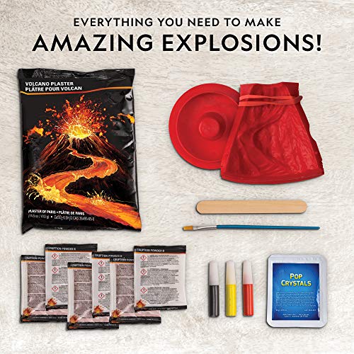 National Geographic Ultimate Volcano Kit – Erupting Volcano Science Kit for Kids, 3X More Eruptions, Pop Crystals Create E...