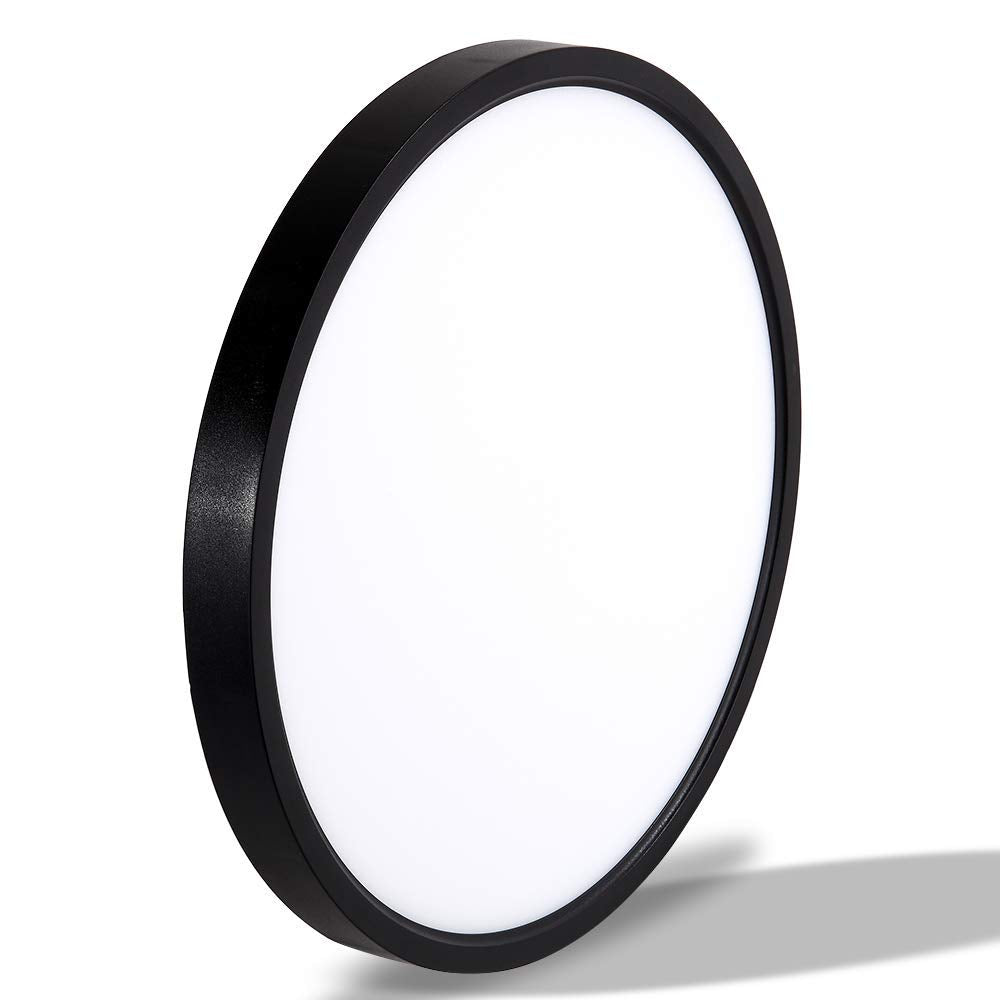 TALOYA LED Ceiling Light Fixture, 15.8 Inch, Black, 3 Color Temperatures (3000K/4000K/6000K), Model MOON-C2