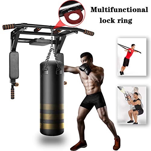 NEWAN Pull Up Bar Wall Mounted Chin Up Bar Multi-Grip Full Body Strength Training Workout Dip Bar,Power Tower Set Support ...