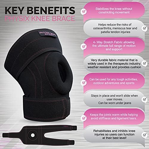 Physix Gear Knee Brace for Men & Women - Adjustable Patella Compression Knee Support for Arthritis, ACL & MCL, Meniscus Te...