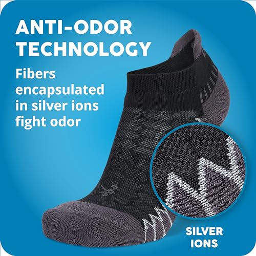 Balega Silver Compression Fit Performance No Show Athletic Running Socks for Men and Women (1 Pair)
