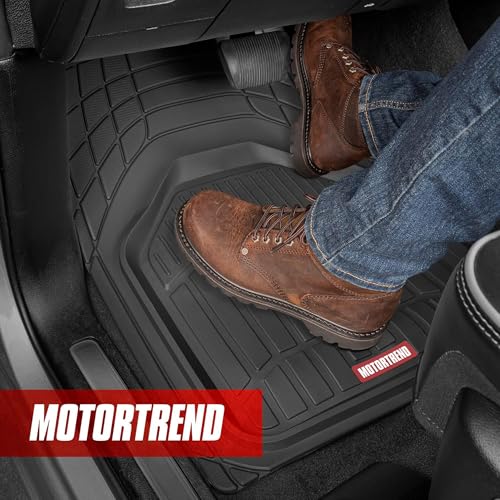 Motor Trend 943-BK FlexTough Defender Car Floor Mats -Next Generation Deep Dish Heavy Duty Contour Liners for Car SUV Truc...