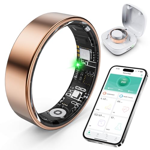 SARUNN ER Smart Ring with Sleep Monitoring, Step Counting, Heart Rate, Blood Oxygen for iPhone and Android, No Subscriptio...