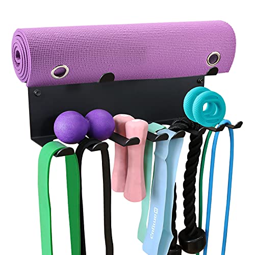 2 Tier Multi-Purpose Heavy Duty Storage Rack for Resistance Bands, Straps, Jump Ropes, Foam Rollers, Chains, Weight Belts,...