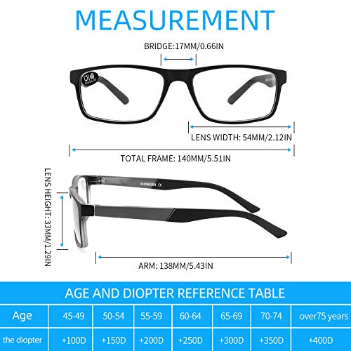 DONGDI Blue Light Blocking Reading Glasses 4 Pack Computer Readers for Women Men,Anti Glare UV Ray Filter Eyeglasses… (4mi...
