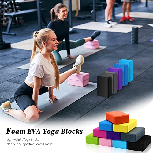 20 Pcs Foam EVA Yoga Blocks Lightweight Yoga Bricks Non Slip Supportive Foam Blocks Yoga Prop Accessories for Yoga, Pilate...