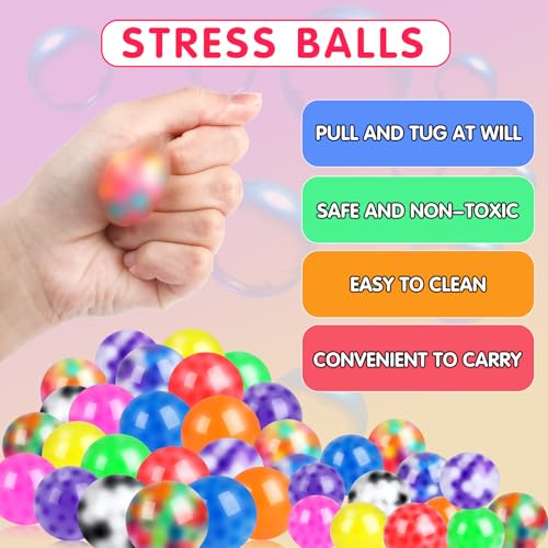 VISCOO 24 Pack Stress Balls, Squishy Ball, Squeeze Balls for Adults, Anti-Anxiety and Fidget Balls to Relax, Party Favors,...