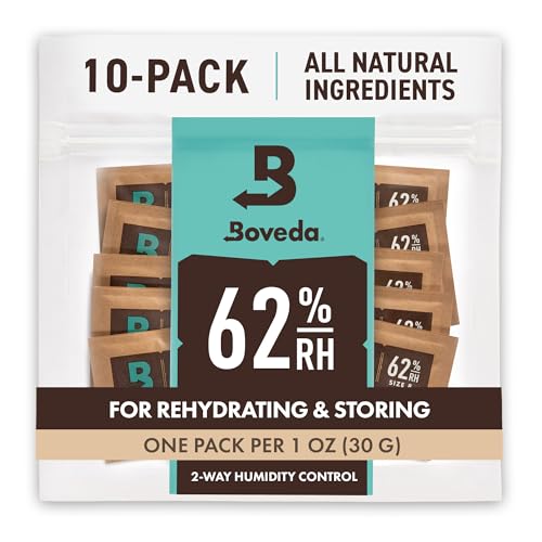 Boveda 62% RH Size 8-10 Pack Two-Way Humidity Control Packs - for Storing 1 oz - Moisture Absorber for Small Storage Conta...