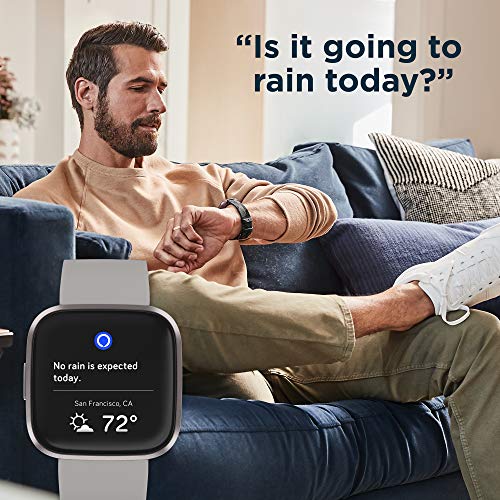 Fitbit Versa 2 Health & Fitness Smartwatch with Heart Rate, Music, Alexa Built-in, Sleep & Swim Tracking, Stone/Mist Grey,...