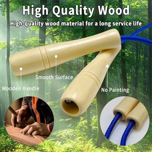 Jump Rope for Kids, Adjustable Toddler Skipping Rope with Wooden Handle, 8.5ft Child Jumping rope for Girls and Boys Worko...