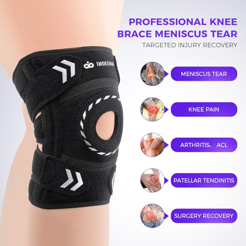 Adjustable Knee Support Brace for Women Men, Adjustable Compression Knee Patellar Pad Tendon Support Sleeve Brace - Arthri...