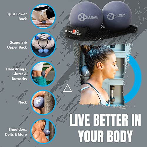 Tune Up Fitness – Alpha Twin Set in Tote | Larger Sized Yoga Massage Therapy Balls | Trigger Point Ball, Myofascial Releas...