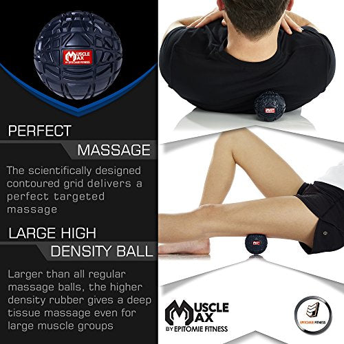 Epitomie Fitness Muscle Max Massage Ball - Therapy Ball for Trigger Point Massage - Deep Tissue Massager for Myofascial Re...