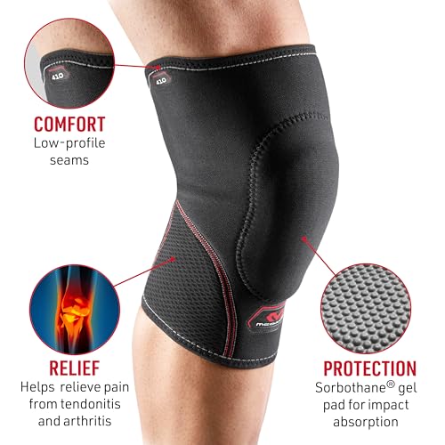 McDavid Knee Pad with Thick Gel Insert for Impact Absorption. Compression Sleeve for Support and Protection. Sorbothane Sp...