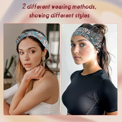 obeoby 8 Pack Headbands for Women, Boho Style Headbands Non Slip Fashion Wide Hairband Boho Outfits Accessories for Women ...