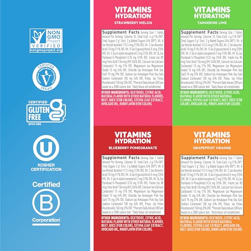 Nuun Vitamins Electrolyte Tablets with Vitamin D, C, E, A, & B6, Folic Acid, Magnesium & 4 Other Essential Electrolytes, G...