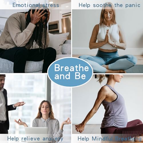 Anxiety Breathe Easy Necklace Mindfulness Breathing Necklace Breathlace Stainless Steel Pendant for Natural Calm & Stress ...