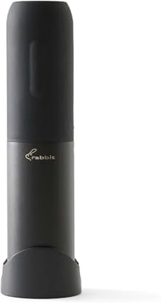 Rabbit Compact Electric Corkscrew Wine Bottle Opener | Cordless and Portable Design | Effortless One-Touch Operation | Black, 10.75 Inch