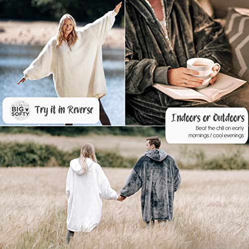 trekki Oversized Hoodie Blanket Sweatshirt, Wearable Blanket Hoodie Men Women with Zip, Comfy Fleece Hooded Blanket Adult