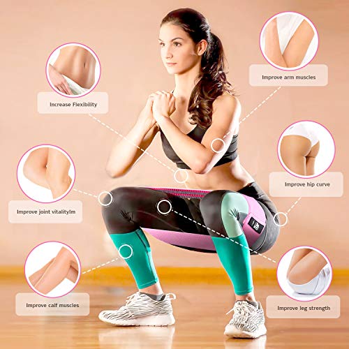 CFX Resistance Bands Set, Exercise Bands with Non-Slip Design for HIPS & Glutes, 3 Levels Workout Bands for Women and Men,...
