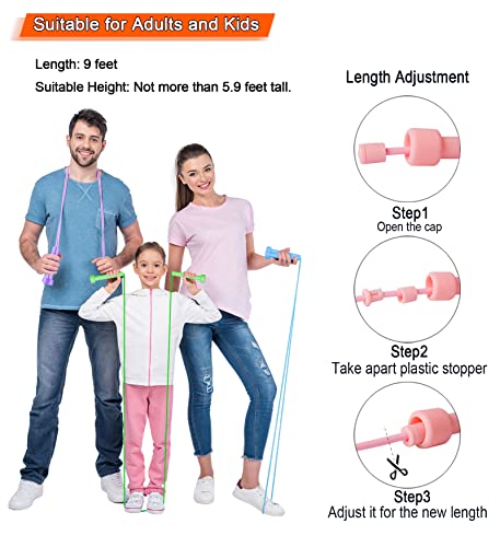 Jump Rope for Kids, 6 Pack Length Adjustable Lightweight Kids Skipping Rope for Children, Students, Boys and Girls Outdoor...