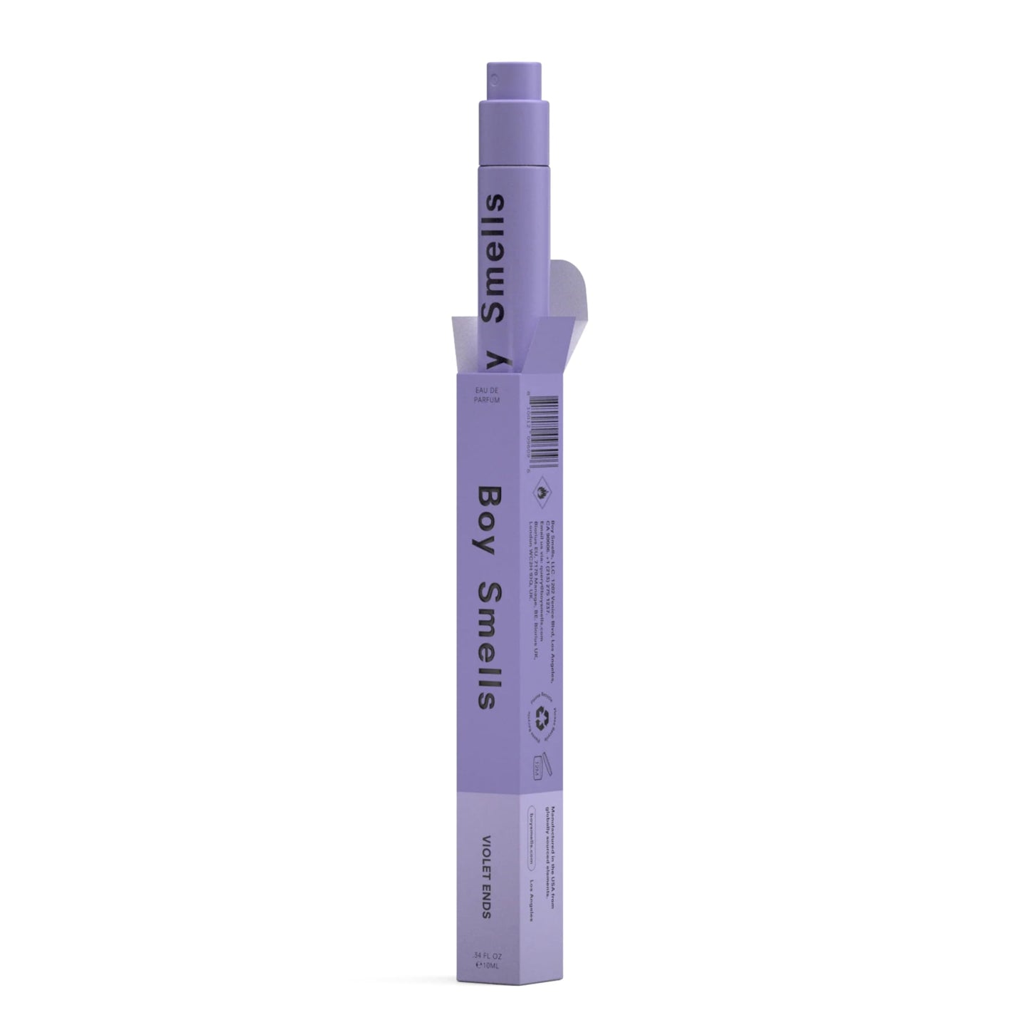 Boy Smells Violet Ends Eau de Parfum Travel Spray – Violet, Rhubarb, Black Tea and Incense Scent – Earthy Powdery Floral Perfume – Body Fragrance – Mini Perfume Spray Bottle – 10ml