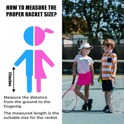 AMA SPORT Kids Tennis Racket for Junior Toddlers Starter Kit 17-25" Tennis Racquet for Girls and Boys with 420D Nylon Shou...