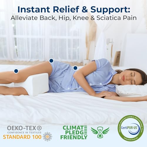 5 STARS UNITED Knee Pillow for Side Sleepers - Hip Pain Relief, Memory Foam Leg Cushion for Side Sleeping - Between Legs P...