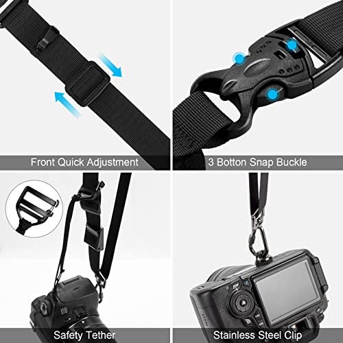 ARVOK Camera Strap - Adjustable Shoulder Strap with Wrist Strap for Nikon Canon Sony Fuji DSLR