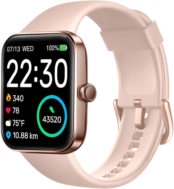 SKG Smart Watch for Women, Fitness Tracker with 5ATM Swimming Waterproof, Sleep Monitor, 1.7'' Touch Screen Smartwatch Fit...