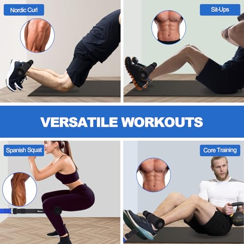 Bosaen Nordic Hamstring Curl Strap, Upgraded Stability Nordic Curl Strap with Strong & Non-Slip Metal Buckle for Hamstring...