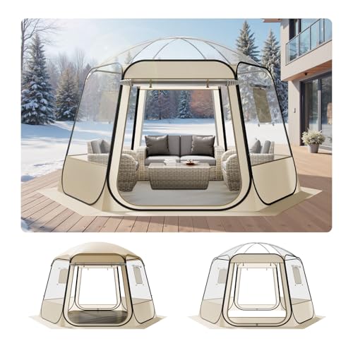 VEVOR Pop up Sports Tent, 8 Sizes Optional Clear Bubble Tent for 1-6 Person, Waterproof Outdoor Pod with Floor Mat & Top C...